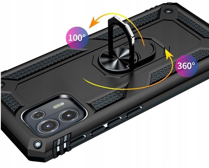 Protectores para celular  para Motorola  Edge 20 Lite Funda reforzada con anillo v2 Negro